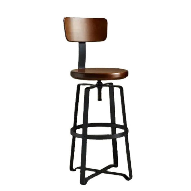 Wholesale new designer bistro vintage wrought iron restaurant bar stools with backs