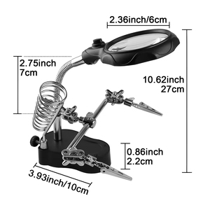 Pinza Auxiliar de Soldadura 3.5X 12X, Soporte para Soldador de Placas de Circuito, Herramienta con Lupa para Soldadura - Product Image 3