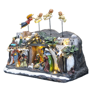 Chất Lượng Cao <span class=keywords><strong>LED</strong></span> Ánh Sáng Nhựa Chúa Giáng Sinh Bộ Tôn Giáo Giáng Sinh Bức Tượng Điêu Khắc Bức Tượng Anime Nghệ Thuật Theo Chủ Đề Gỗ Mô Hình Thủ Công Mỹ Nghệ - Product Image 2