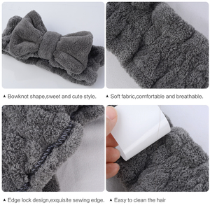 Accessoires pour cheveux : Bandeau turban doux en polaire Carol avec nœud, personnalisé, pour maquillage et spa, pour femmes - Product Image 3
