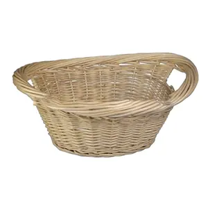 Natural willow wicker baby laundry basket