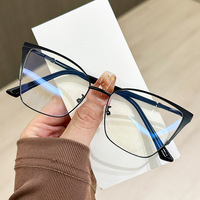 Monture de lunettes rétro à la mode anti-lumière bleue, vente directe du fabricant, monture de lunettes en métal de luxe