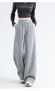 <span class=keywords><strong>Pantaloni</strong></span> Sportivi Americani da Donna, Nuovi per Autunno Inverno, <span class=keywords><strong>Vita</strong></span> Alta Elastica, Vestibilità Ampia, Felpati, Casual, Anti-Pilling, Tinta Unita - Product Image 3
