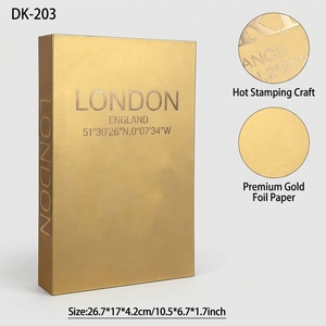 Livre décoratif en faux papier doré mat, double usage : rangement et présentation, ornement artistique pour anniversaire, mariage, maison - Product Image 6