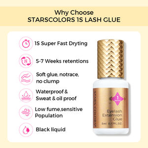Adhesivo de pestañas Starscolors, pegamento impermeable para pestañas Kleber 1s, pegamento para extensión de pestañas de secado rápido, extensión de pegamento para pestañas de sujeción fuerte - Product Image 2