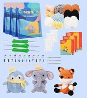 Kit d'animaux au crochet pour débutants tricotage d'animaux 3 styles enfants poupées cadeau thérapeutique bricolage ensemble Amigurumi Crochet jouets artisanat