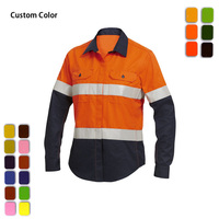 Uniformes de sécurité réfléchissants fluorescents de construction de sécurité de visibilité élevée de coton vêtements de travail globaux