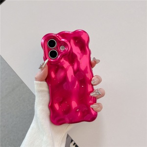Funda para Teléfono de Mujer con Diseño de Ondas 3D en Colores Dulces Estilo Ins, Creativa, Electrochapada, Antigolpes, de TPU Suave para iPhone 16 Pro 15 14 - Product Image 4