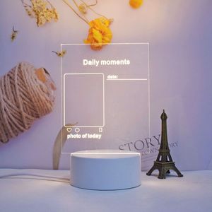 Tự làm dẫn đêm đèn Acrylic sáng bảng tin nhắn tin nhắn dẫn lưu ý Hội Đồng Quản trị xóa được USB Đêm ánh sáng món quà sinh nhật cho trẻ em - Product Image 4