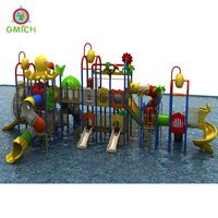 Kombinierter Wasserpark-Spielplatz Maßgefertigte Wasserrutschen Outdoor-Spielsets Langlebige Fiberglas-Poolrutsche für Kinder