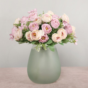 2023 vendita calda fiore artificiale rosa vero tocco artificiale 5 forchetta 10 testa <span class=keywords><strong>primavera</strong></span> rosa fiori personalizzati decorazione di nozze - Product Image 2