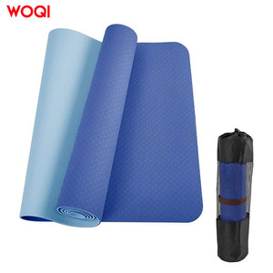 Tapis de yoga Woqi 3 mm d'épaisseur, EVA antidérapant, pliable, rectangulaire, bleu marine, pour fitness et massage - Product Image 1