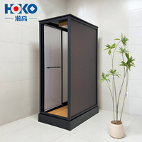 Cabine de douche vapeur HOKO de luxe moderne en alliage d'aluminium noir avec porte en verre pour cabines de douche