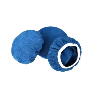 5 6 7 Inch Blue Car Polisher Pad Bonnet Soft Microfiber Terry Cloth Polishing Bonnet