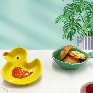 Plat à sauce en céramique mignon de style coréen SYL, en forme de pomme ou de poire, plat à vinaigre, plat à fondue, couleur sous-glaçure, façonné à la main, plat à assaisonnement - Product Image 4