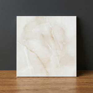 Baldosas de Porcelana Pulida Onyx Bianco 600x600mm, Aspecto de Mármol Blanco, Baldosas de Porcelanato Cerámico Brillante - Product Image 1