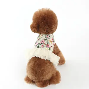 ציוד לחיות מחמד קטן כלב אפוד בסגנון חליפת מתיחת חצאית הדפסת חמוד כלב לרתום אופנה לחיות מחמד רתם