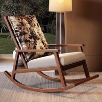 Fauteuil à bascule moderne de luxe nordique en bois massif, certifié CE UE, mobilier haut de gamme pour salle à manger, appartement, villa, chaise longue