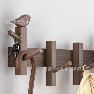 Wooden Bird Decorative <b>Wall</b> <b>Hooks</b> Solid Wood Multi <b>Hook</b> Coat Rack Entryway <b>Key</b> Holder Durable <b>Wall</b> Mounted Type - Product Image 2