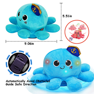 Jouet musical pour bébé Poulpe à ramper Jeu de temps pour le ventre Poulpe lumineux Jouet en peluche à commande vocale Jouet rotatif - Product Image 2