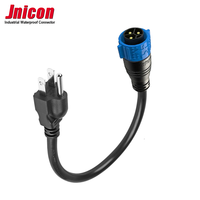 M19 Cable de entrada de alimentación de núcleo 3P autoblocante para iluminación de plantas Cable impermeable con conector de enchufe impermeable