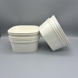 บรรจุภัณฑ์รักษ์โลก ขนาด 500 มล. 650 มล. 750 มล. 1000 มล. ชามสลัดทรงเหลี่ยมแบบนำกลับบ้าน ภาชนะใส่อาหารกระดาษ ชามกระดาษพร้อมฝาปิด - Product Image 4