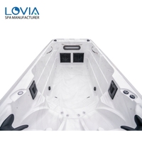 LOVIA Umweltfreundlicher Outdoor-Swim-Spa-Whirlpool mit Hydrotherapie-Funktion, riesige Badewanne, energieeffizientes Pool-Spa für den Garten