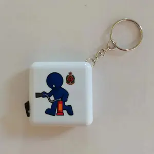Hot bán 150 centimet 60 inch logo in Pocket mini dễ thương Băng biện pháp Keychain với vòng