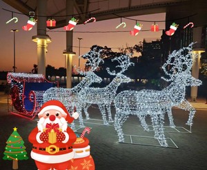 Lumières décoratives extérieures LED deerpull Lumières <span class=keywords><strong>de</strong></span> voiture <span class=keywords><strong>de</strong></span> Noël tirées par des chevaux - Product Image 5