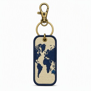 Portachiavi con Patch Ricamata a Motivo Mappa del <span class=keywords><strong>Mondo</strong></span>, Personalizzabile per Zaino, Souvenir di Viaggio, Portachiavi con Bandiera Nazionale - Product Image 1