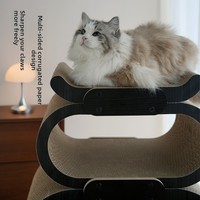 Grand grattoir vertical moderne pliable multi-niveaux résistant à l'usure avec design intégré pour aiguiser les griffes, utilisation intérieure, en carton, 71,5 cm, pour chat
