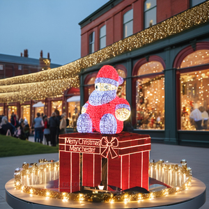 Personalizzazione decorazioni natalizie LED gigante 3D Santa Claus e pupazzo di neve motivo luci scultura per natale decorazione di illuminazione - Product Image 3