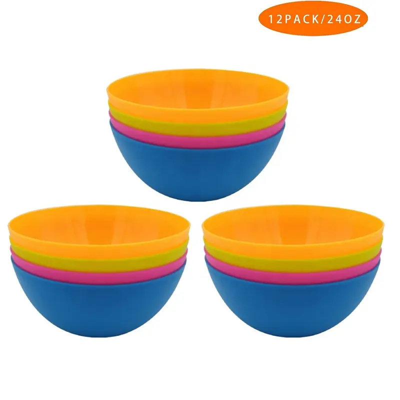 Bols à céréales à logo personnalisé bols à soupe en plastique réutilisables de 24oz bols à salade sans BPA
