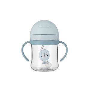Botella de paja de agua potable escolar con animales de dibujos animados para niños sin BPA, Bola de gravedad, taza de bebé de paja con asa, botella de agua - Product Image 5