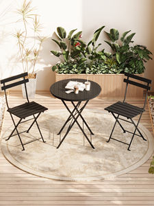 Ensemble <span class=keywords><strong>de</strong></span> table <span class=keywords><strong>de</strong></span> chaise pliable en <span class=keywords><strong>fer</strong></span> <span class=keywords><strong>forgé</strong></span> populaire pour une utilisation extérieure pour les petites cours jardins Tables basses entrées <span class=keywords><strong>de</strong></span> magasin <span class=keywords><strong>de</strong></span> thé au lait - Product Image 4