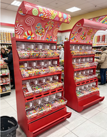 Étagères de supermarché Ecobox en fer pour fruits à coque en vrac, présentoir alimentaire, distributeur, bacs à bonbons avec cuillère, présentoir de bonbons à piocher pour magasin