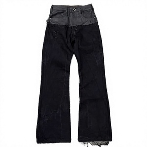 Pantalones Vaqueros Acampanados de Cintura Alta para Hombre, Estilo Casual, Desgastados, Rotos, de Algodón Lavado a la Piedra, Ajuste Holgado, Estilo Otoñal, Precios Bajos - Product Image 1