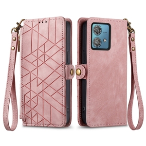 Hình học phong cách da trường hợp <span class=keywords><strong>Wallet</strong></span> Pouch cho Moto G84/G54/G14, cho Infinix Lưu ý 30 Pro Cuốn Sách Lật trường hợp bìa - Product Image 3