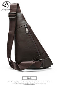 Bolso de Pecho y Hombro de Cuero Vacuno Genuino Suave Andong para Hombre, Bolsos Cruzados, Bolso de Mano Multifuncional para Negocios, Trabajo y Uso Casual - Product Image 4