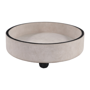 Vassoio Decorativo Rotondo Minimalista in Camoscio per Centrotavola, Elegante Vassoio d'Accento per Casa, Camera da Letto, Bagno, Vanità - Product Image 4