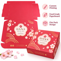 Boîte cadeau en carton alimentaire personnalisée, style japonais fleur de cerisier, pour mochi, pâtisserie, dessert, mariage, fête