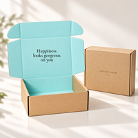 Boîte d'expédition ondulée personnalisée Fresh Aqua avec base en kraft naturel et service d'impression en gros pour vêtements pour enfants