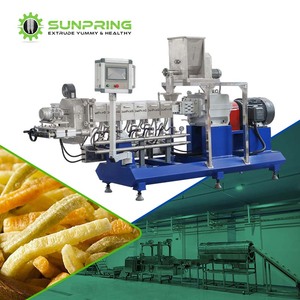 Machine à fabriquer des corn puffs SunPring Pakistan, machine pour la production de corn puffs, extrudeuse à double vis - Product Image 1
