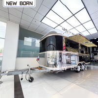 Carrito de Comida, Cocina Móvil, Equipo de Restaurante Comercial, Remolque de Comida Totalmente Equipado, Servicio de Catering Eléctrico, Fibra de Vidrio, Helados