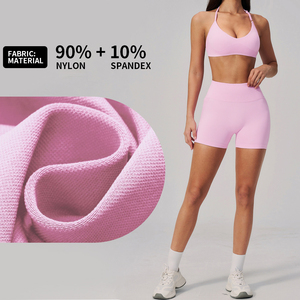 Conjunto de yoga y entrenamiento para <span class=keywords><strong>mujer</strong></span>, estilo occidental, ajustado, sin costuras, con efecto push-up, de secado rápido, directo de fábrica, al por mayor. - Product Image 6
