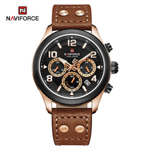 NAVIFORCE <span class=keywords><strong>Montre</strong></span>-bracelet lumineuse à quartz en acier inoxydable étanche Marque originale Montres de luxe pour hommes <span class=keywords><strong>Eco</strong></span>-<span class=keywords><strong>Drive</strong></span> <span class=keywords><strong>Montre</strong></span> mécanique - Product Image 5