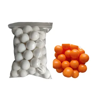 Venta al por mayor de bolas de plástico naranjas y blancas de 35mm para máquina de juego de disparos de bolas de arcade, utiliza piezas de agente guisante
