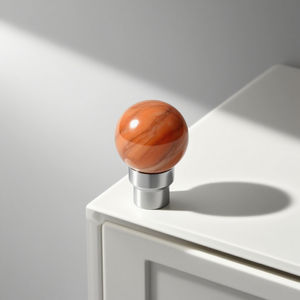 Maxery Artisan Fusion Poignée d'<span class=keywords><strong>armoire</strong></span> en laiton massif incrustation de marbre, bouton de porte de tiroir de cuisine LuxuryHardware - Product Image 5