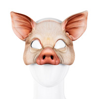 Masque de cochon amusant en EVA demi-visage pour Halloween, Mardi Gras, Carnaval, Fête costumée, Commerce extérieur