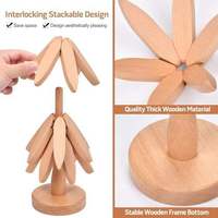 Ensemble de dessous-de-plat créatifs et écologiques en bois naturel, tapis isolants pour casseroles et poêles chaudes sur la table à manger